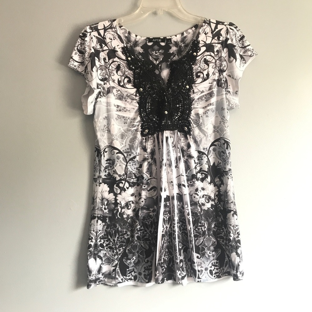 Bohemian Floral Scrollwork Blouse S